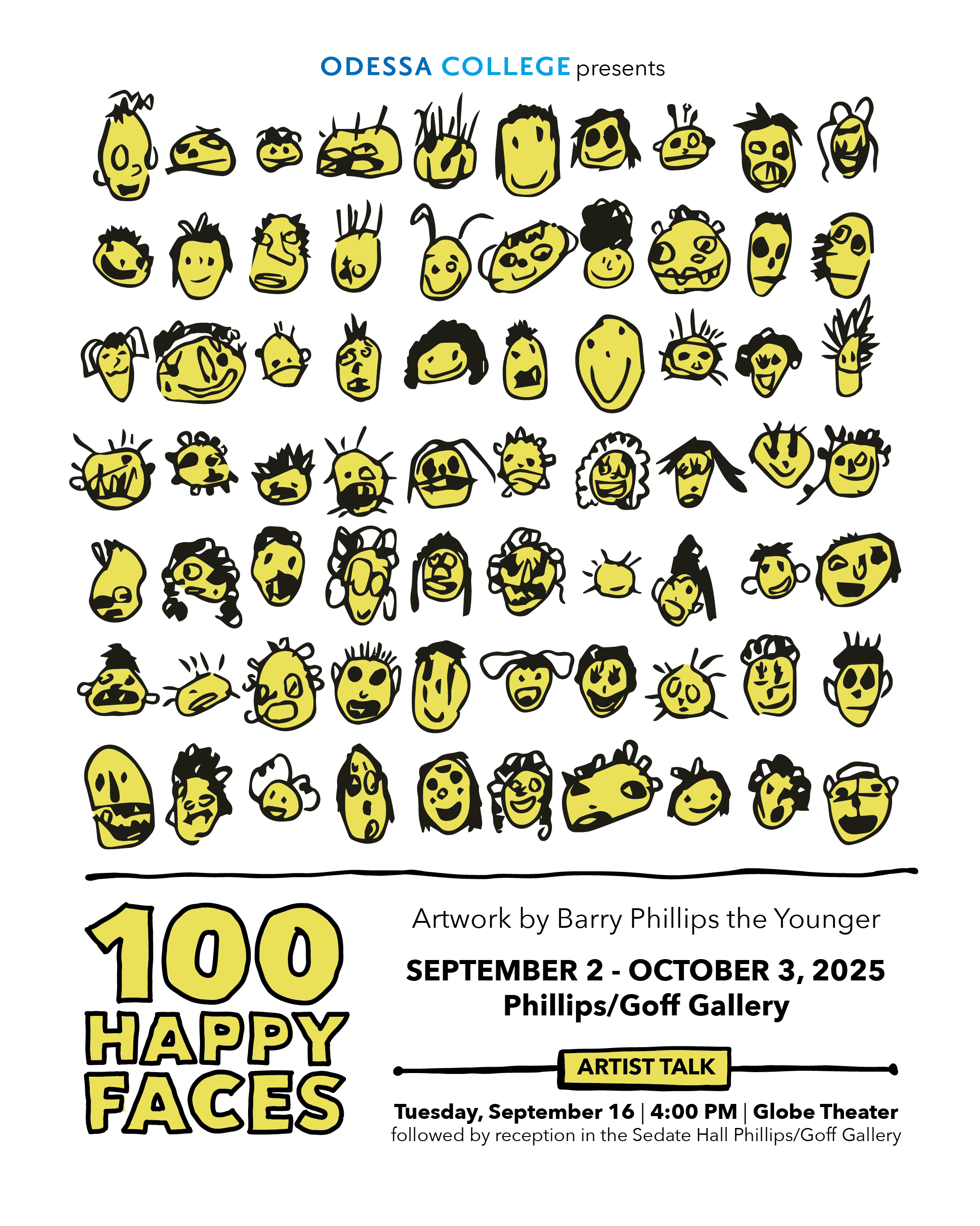 100 HAPPY FACES: Artwork poster