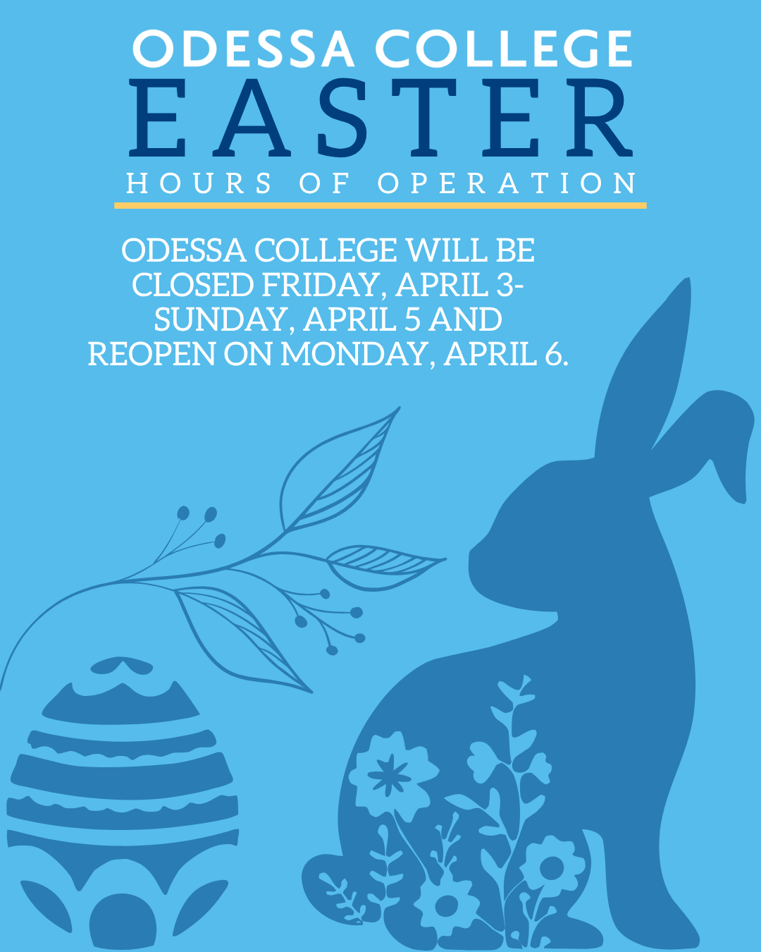 OC Easter Graphic with hours of operation