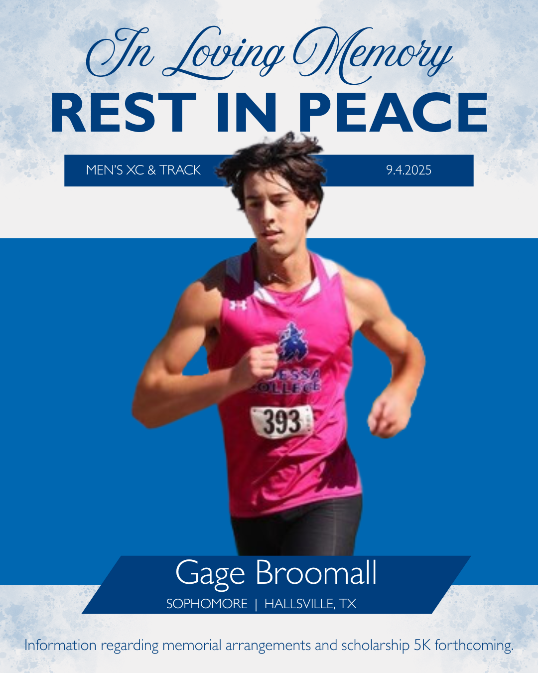 Poster of Gage Broomall, in loving memory