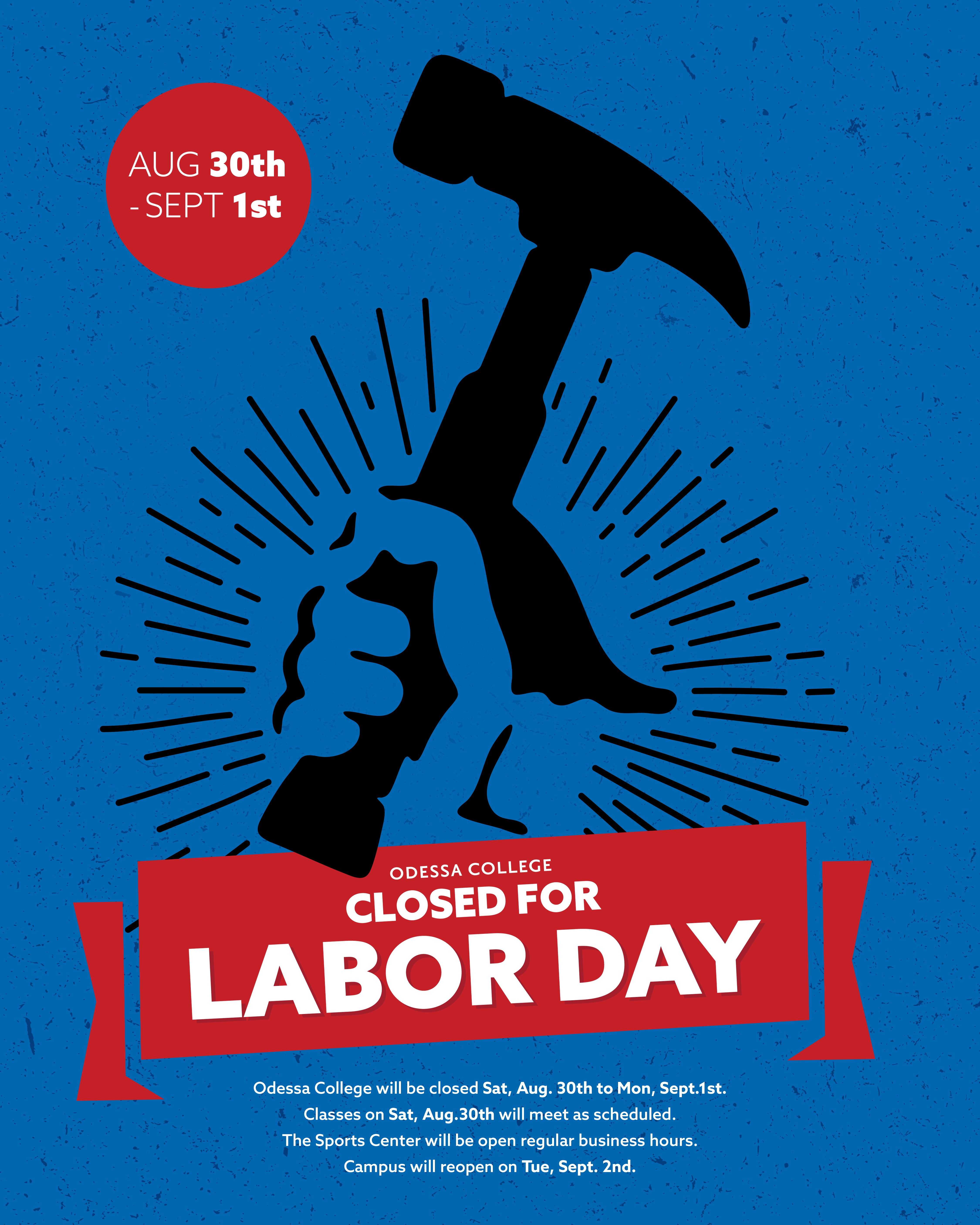 Labor day closure poster