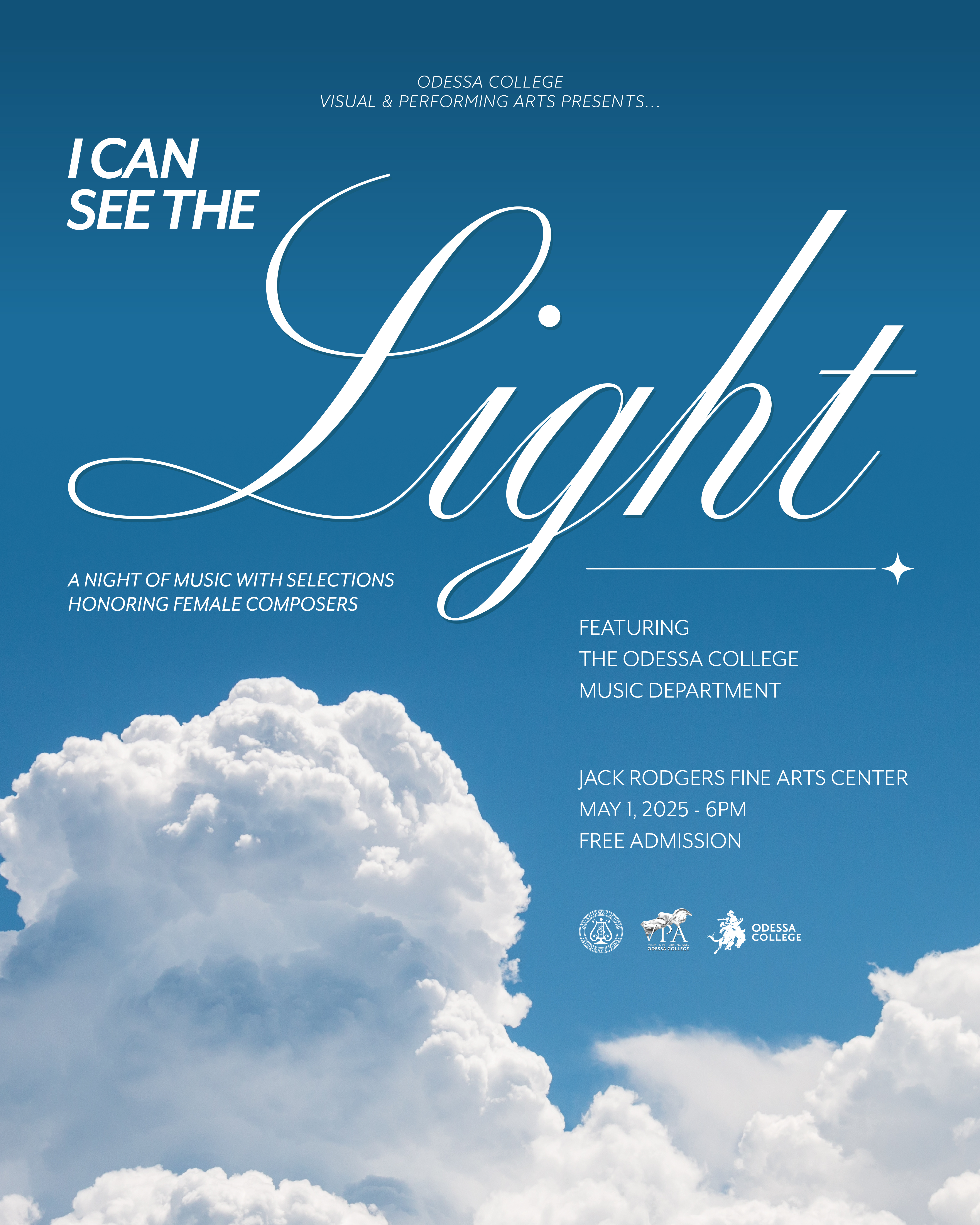Poster with information about the event "I Can See The Light"