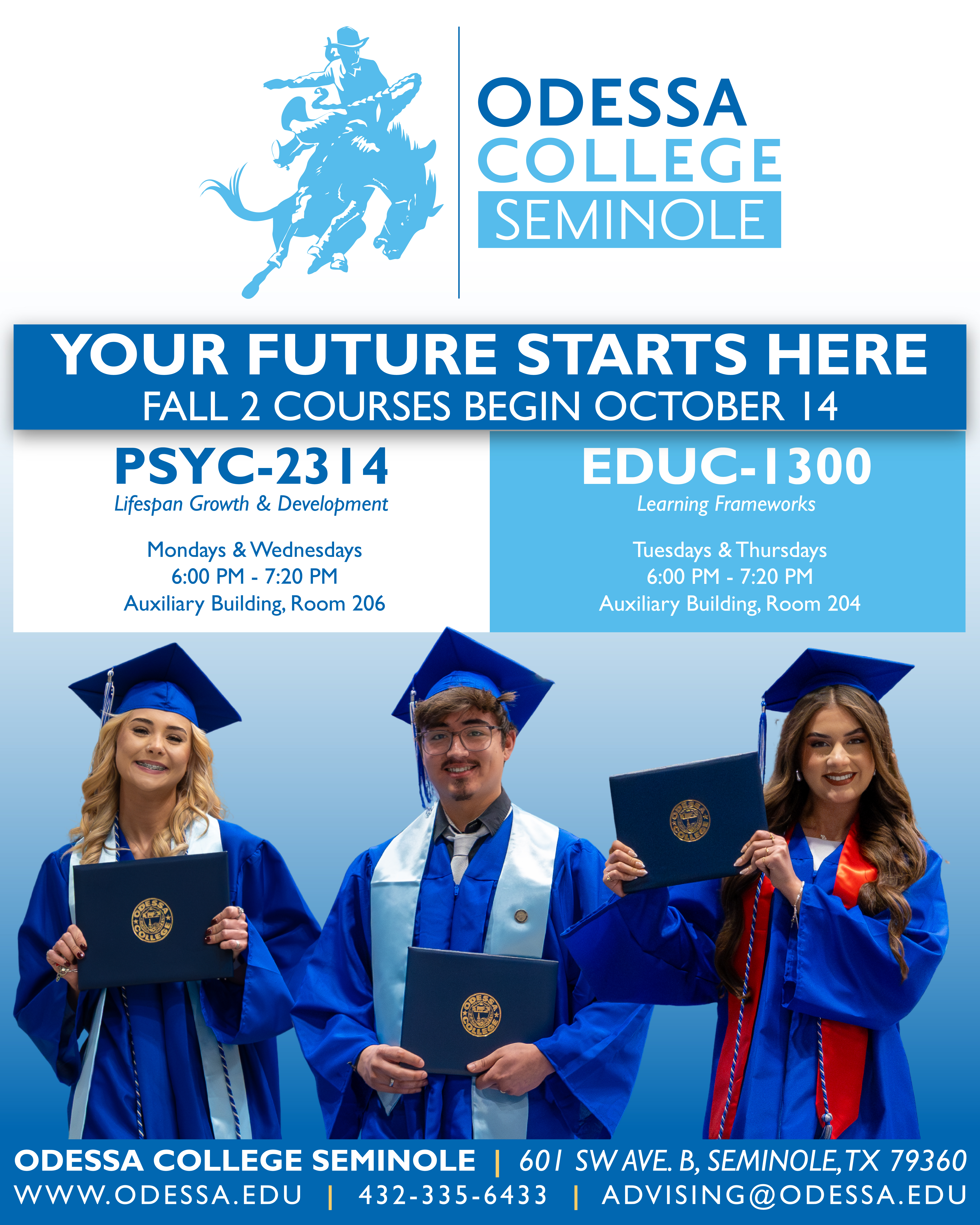 Informative graphic showcasing the two classes in the OC Seminole campus