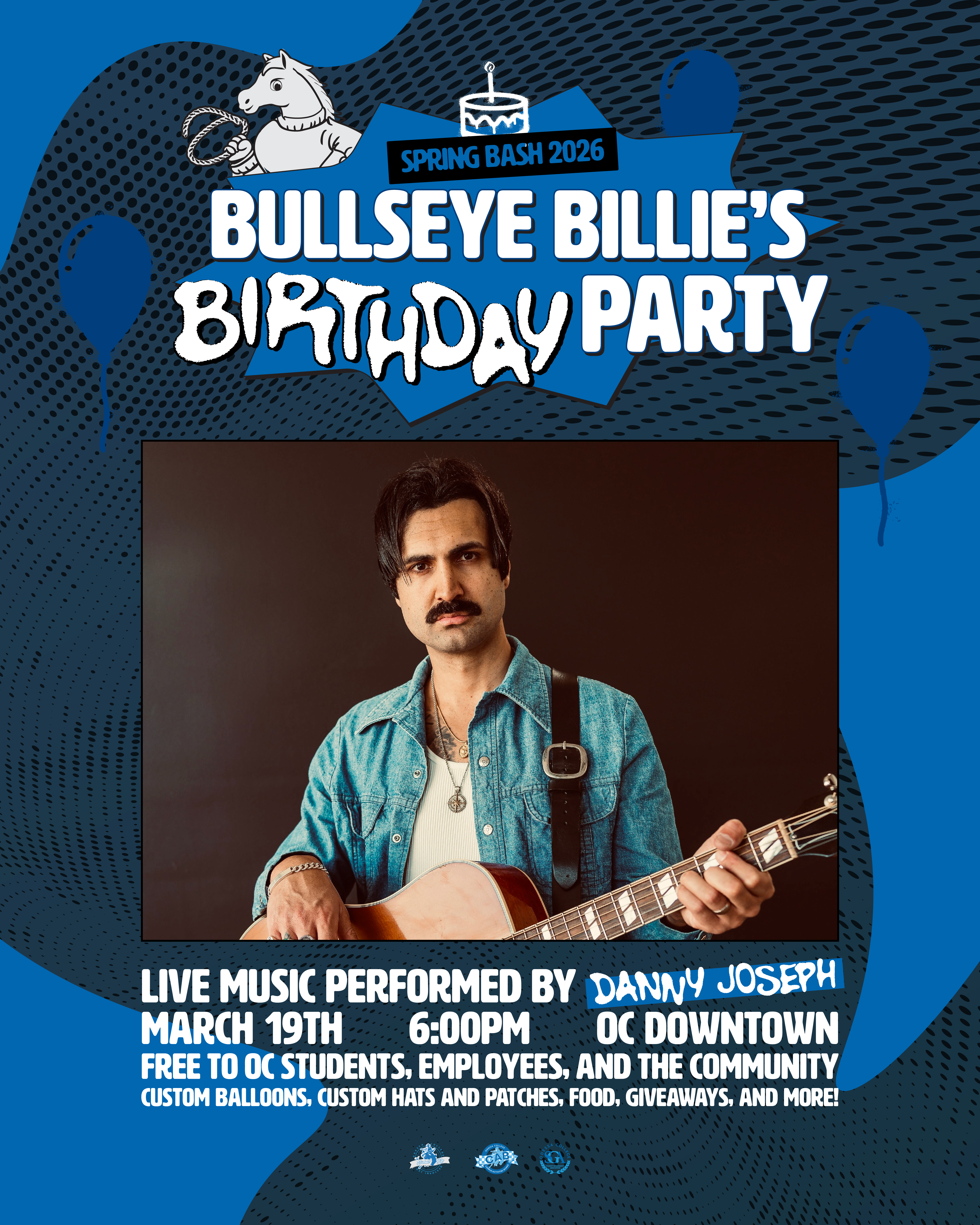 Spring Bash 2026 and Bullseye Billie's Birthday Party info graphic