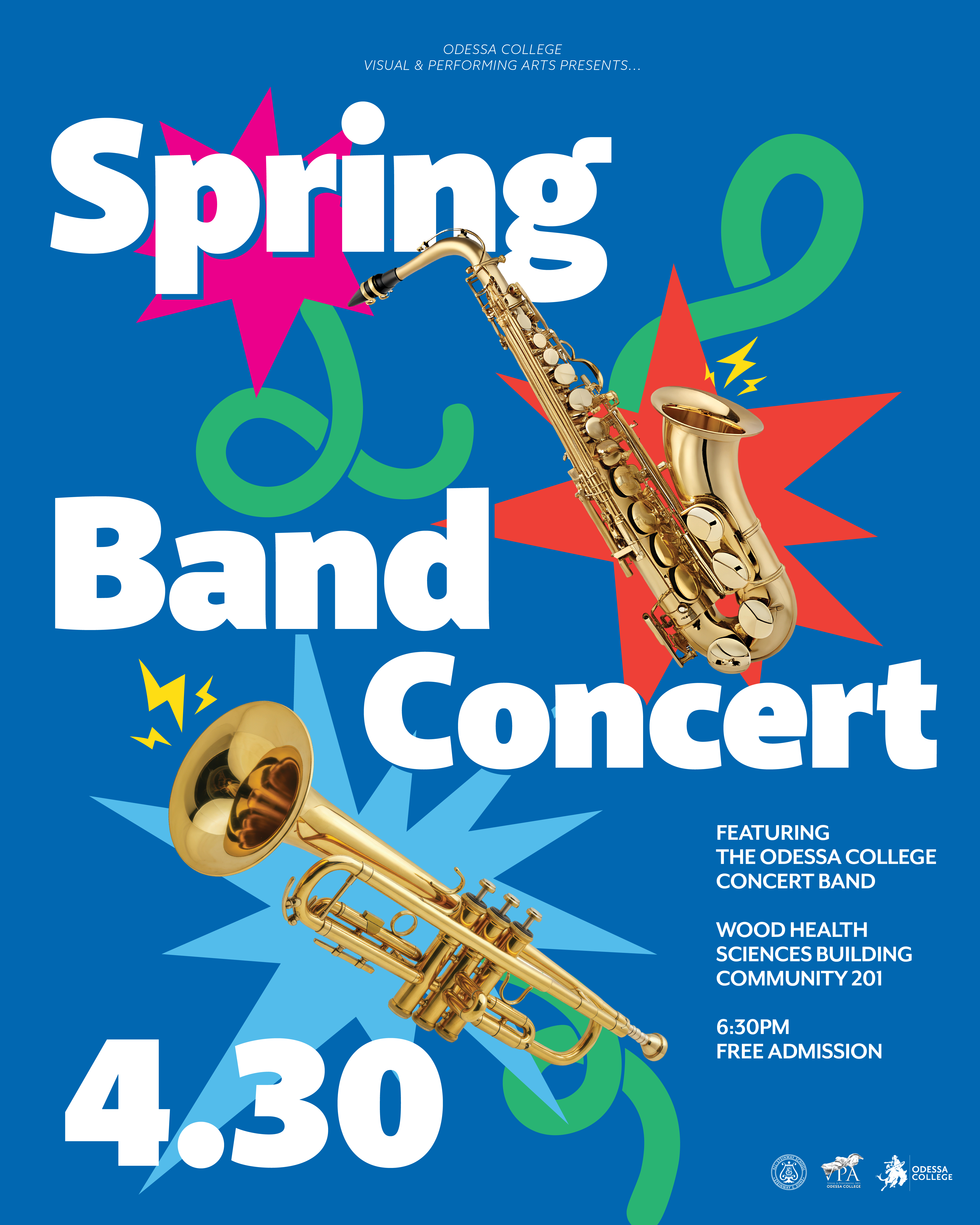 Spring Band Concert poster with information