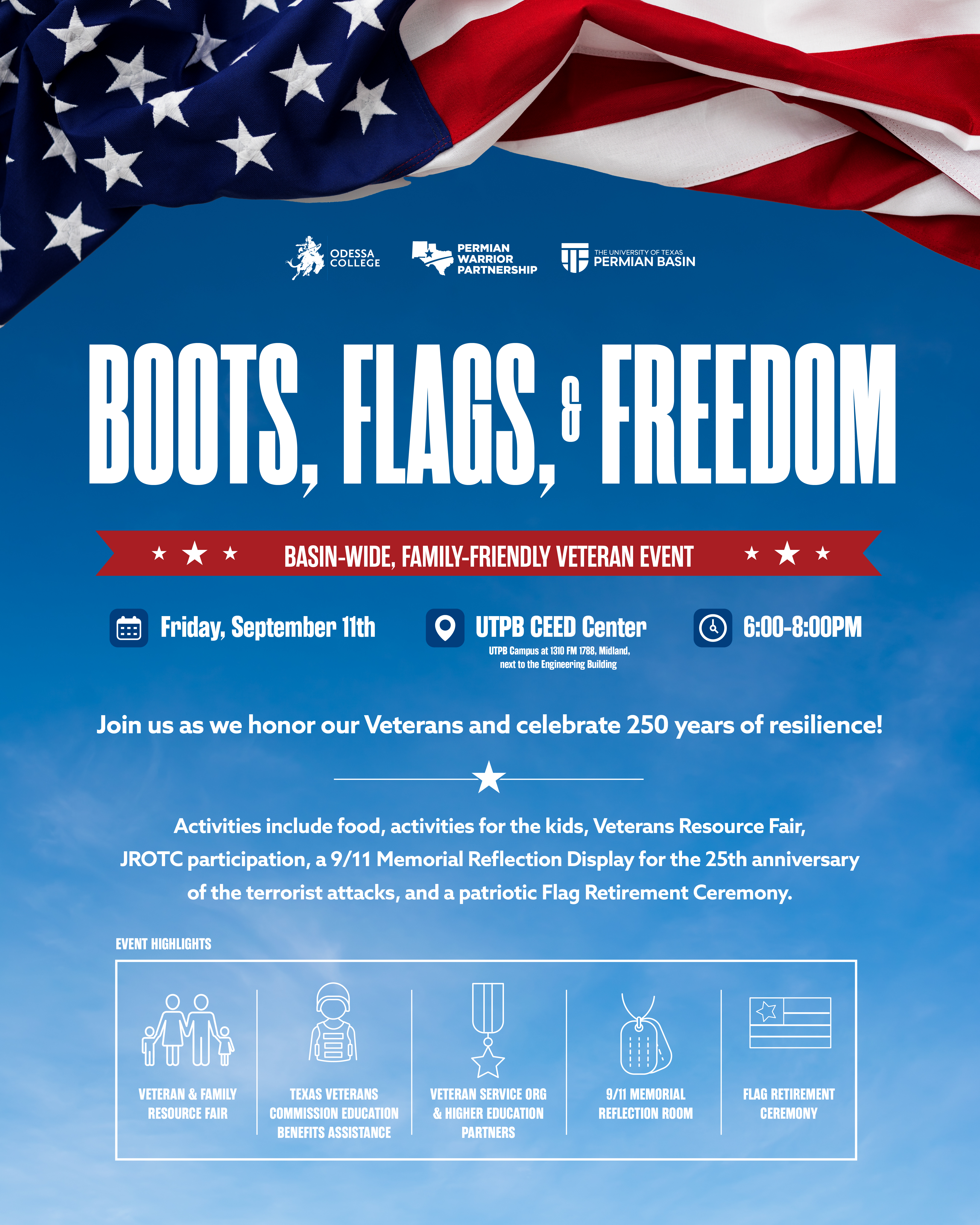 Boots, flags, and freedom info graphic