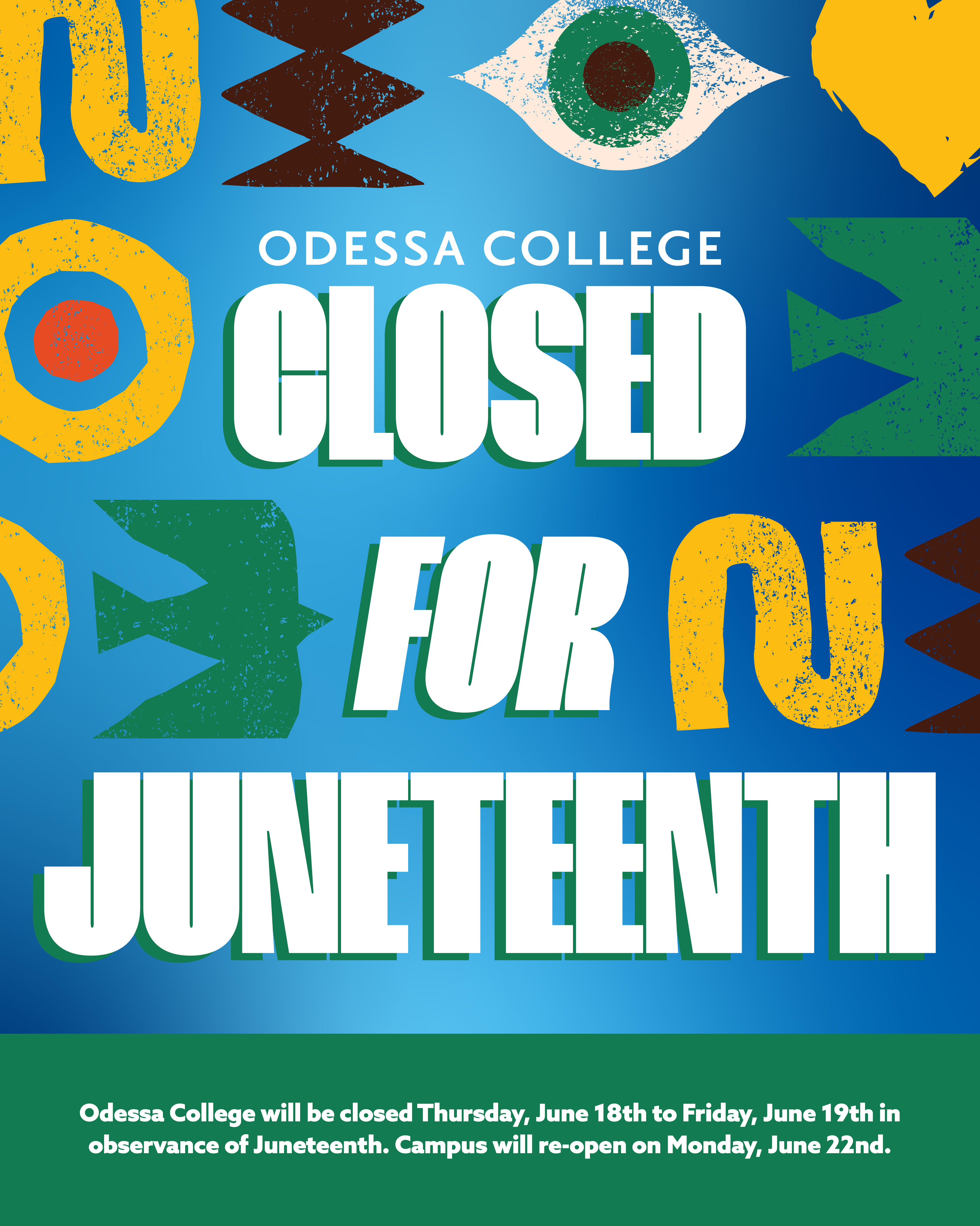 Juneteenth Holiday Closing Signage Info Graphic