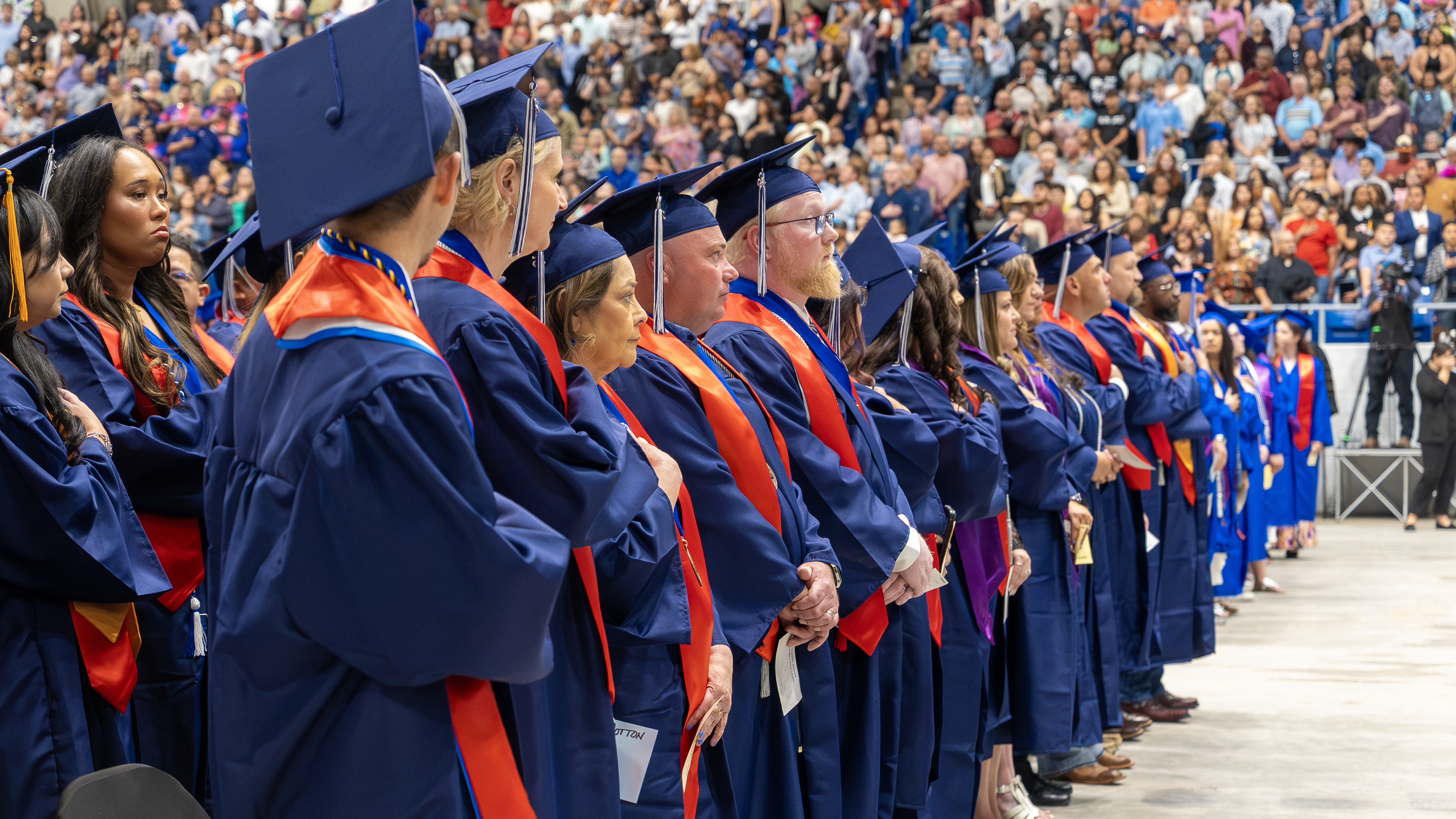 students at graduaction ceremony