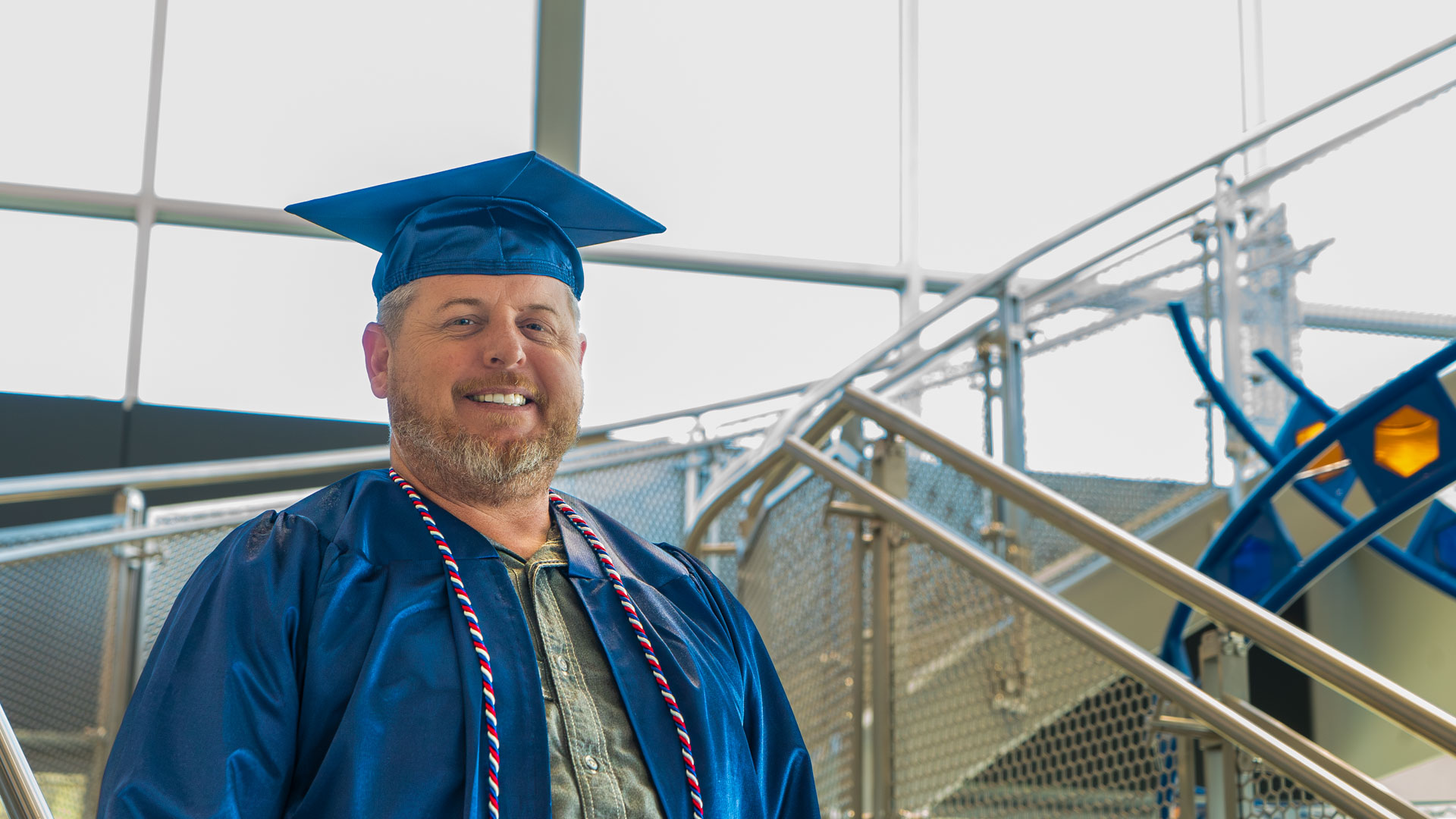 Chris Waters inside WHSB building
