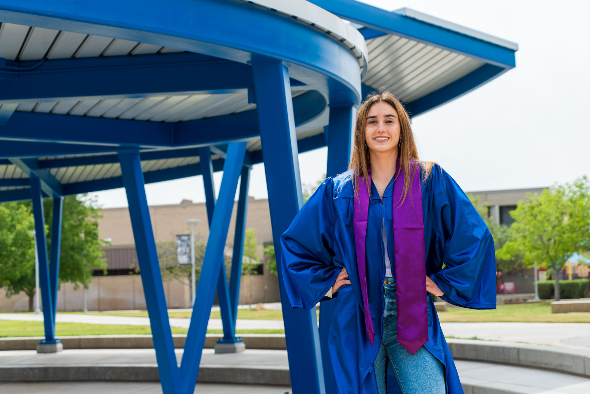 Ivana smiling with amphitheater in the back