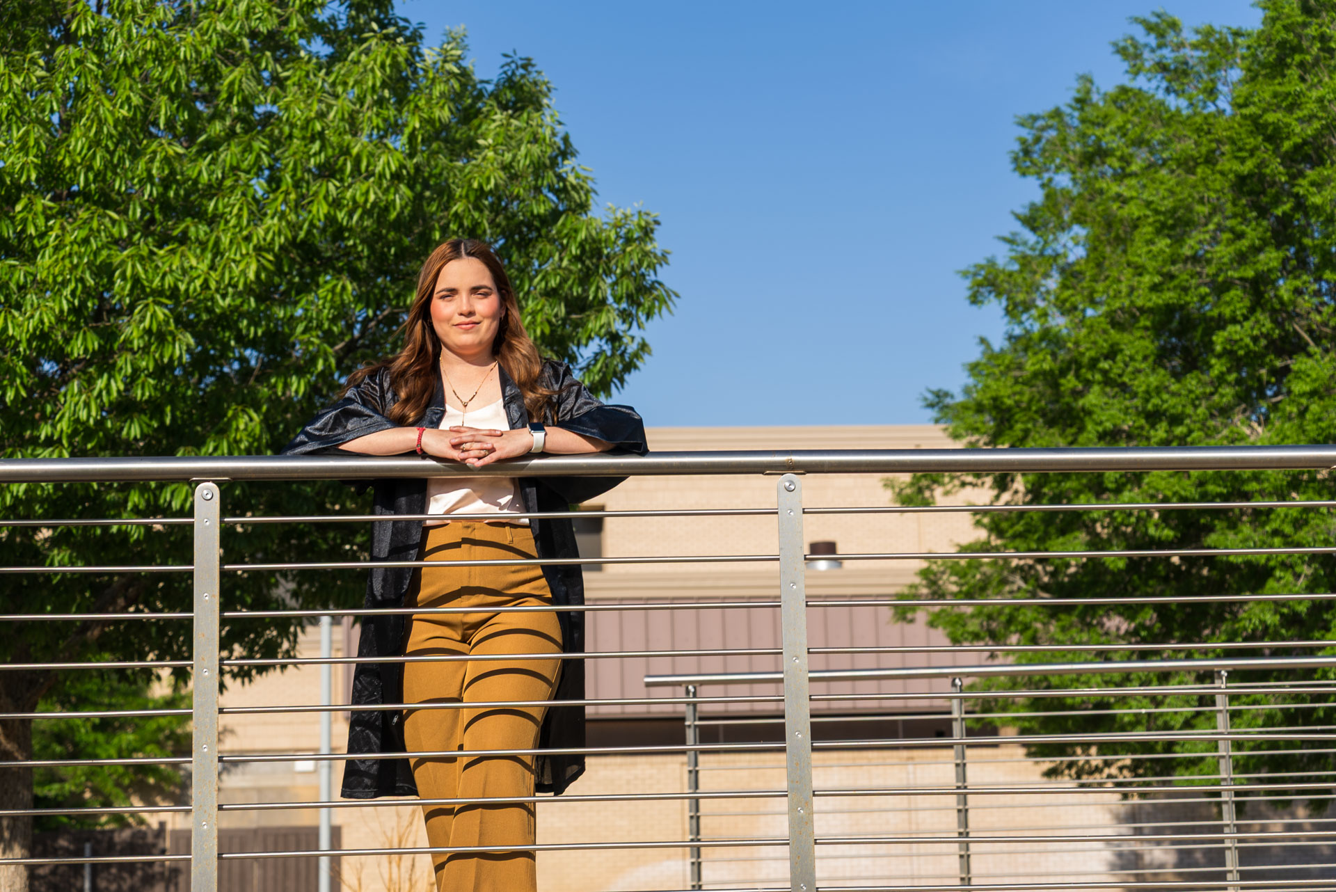 Gissell Fabela posing by bridge
