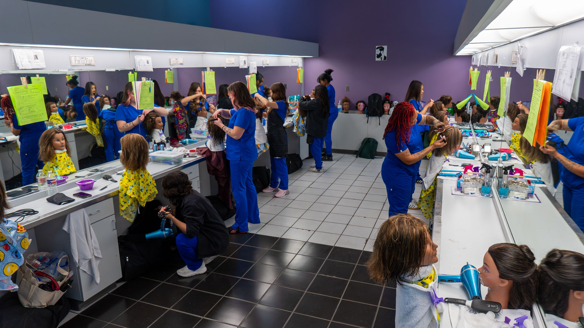 Women at hair salon working