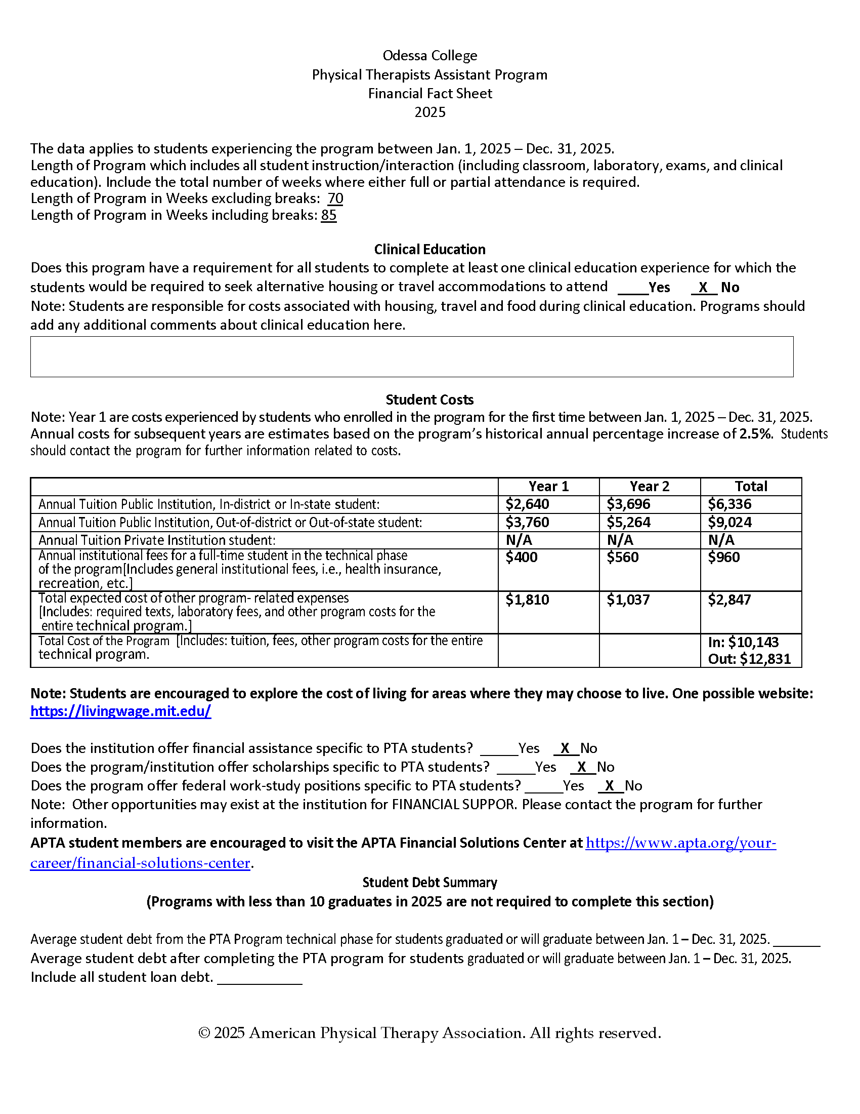 2025 Financial Fact Sheet