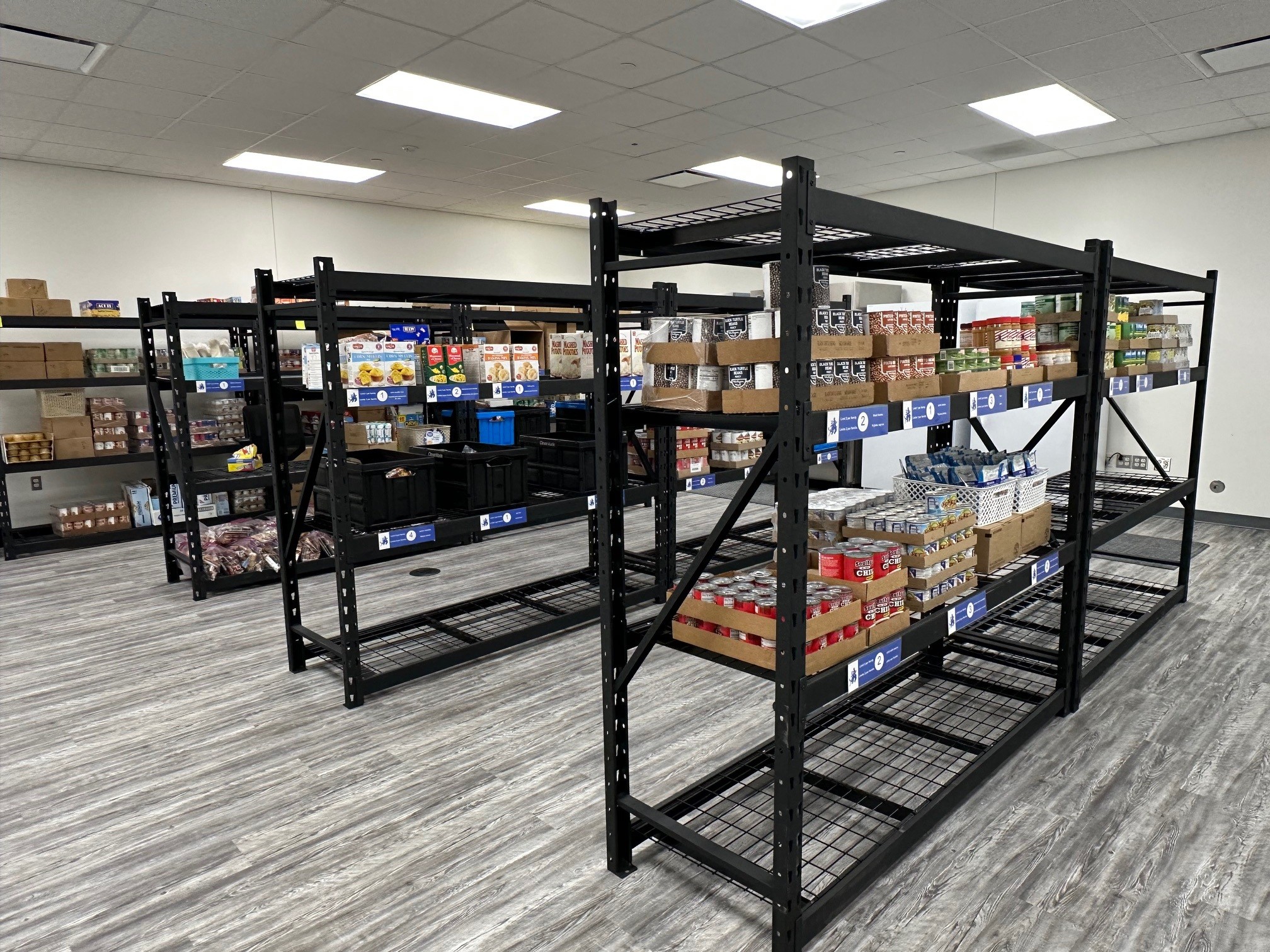 Food pantry room with in racks